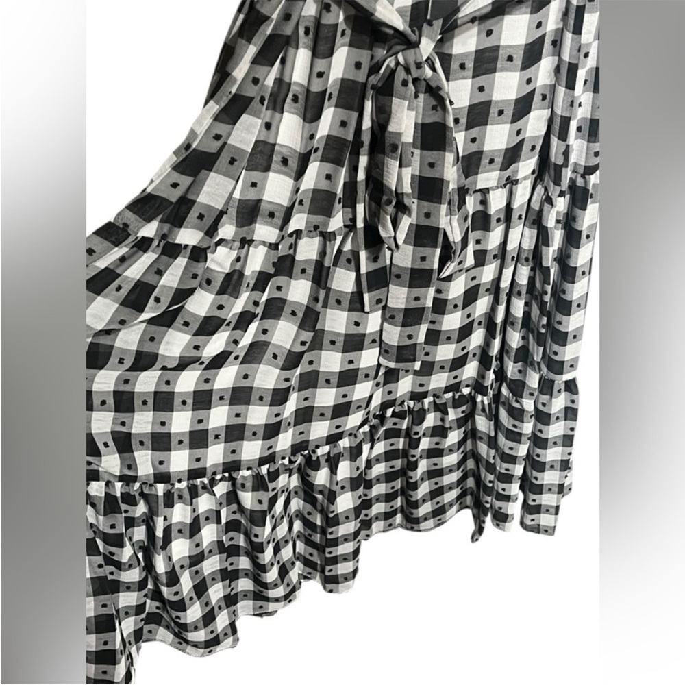 NWT Nanette Lepore Gingham Black and White Collared Shirt Dress - Size 4 - Picture 6 of 12
